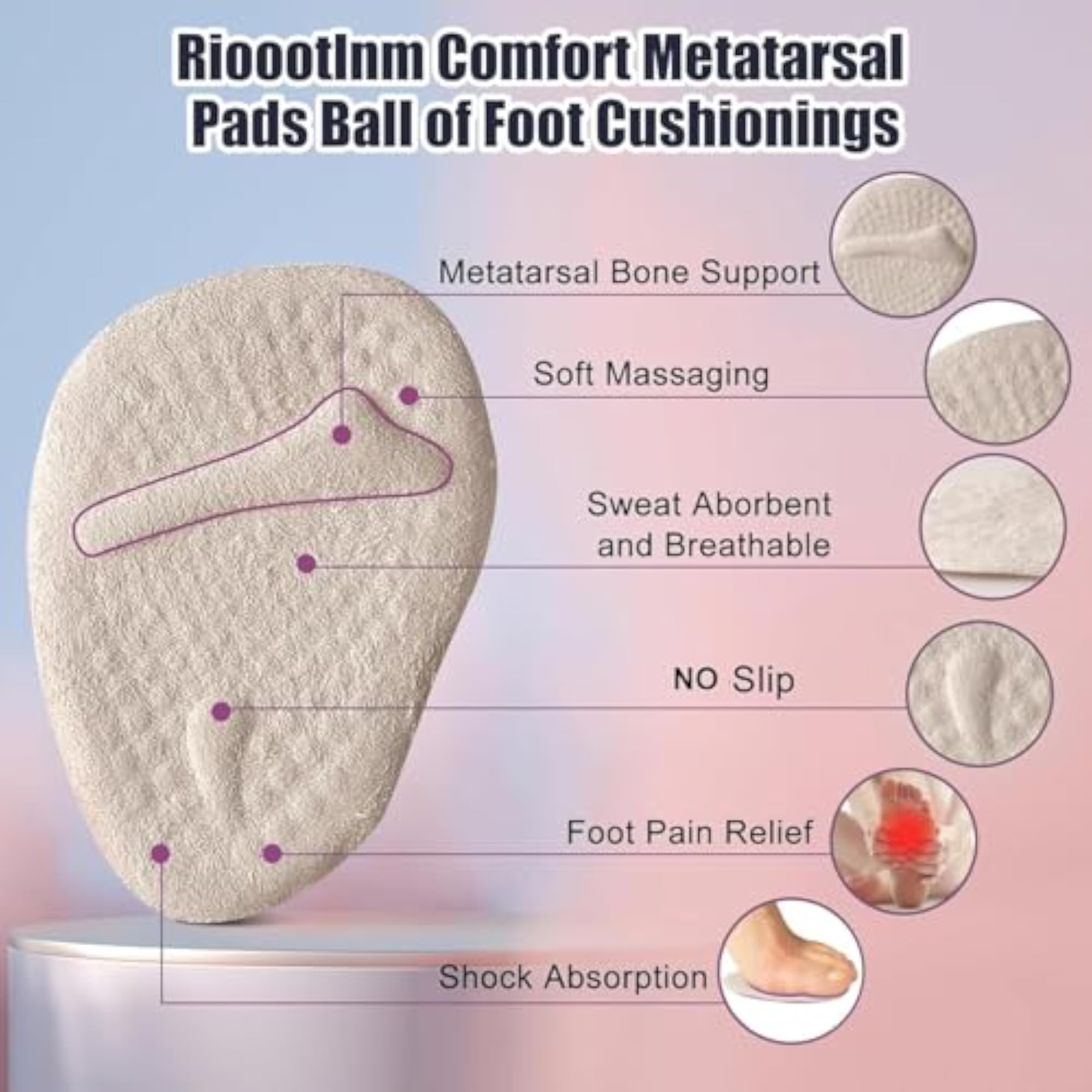 Metatarsal Gel Foot Cushion Pads for Women